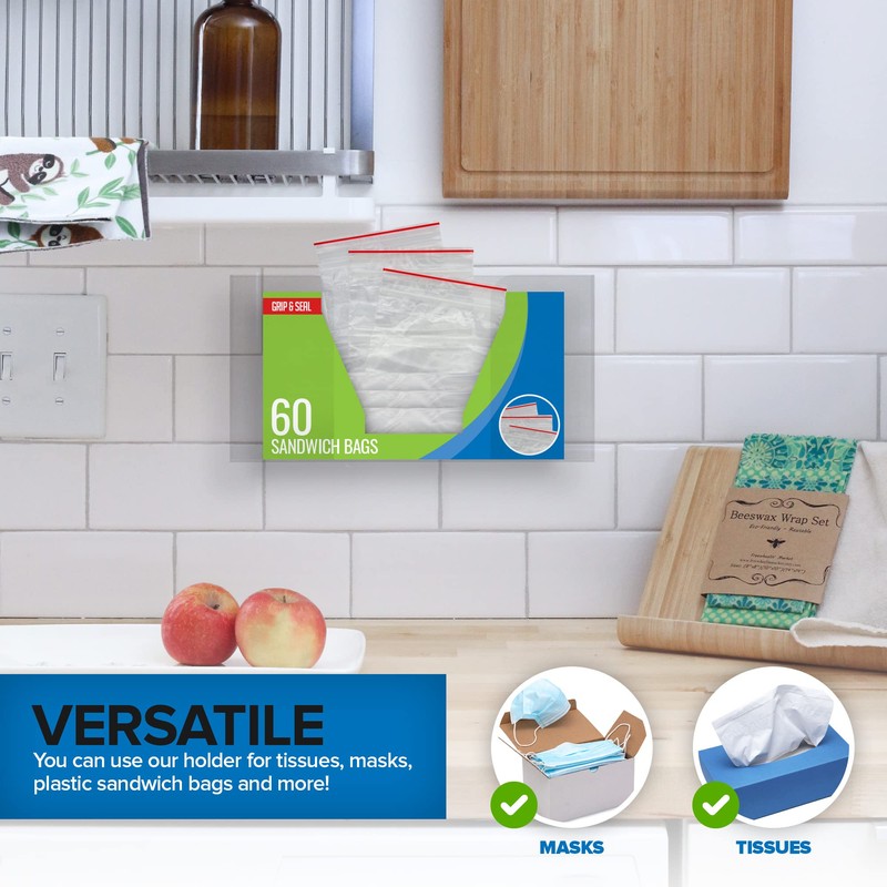 Stock Your Home Acrylic Single Gloves Dispenser, Tissue Box Shelf,