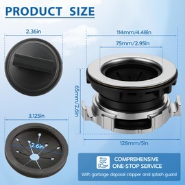 Garbage Disposal Sink Flange Kit, Stainless Steel Kitchen Sink Drain Assembly for Garbage Disposal for 3 1/2 Inch Standard Sink Drain Hole, Waste King EZ Mount, Whirlaway and GE Models (114mm)
