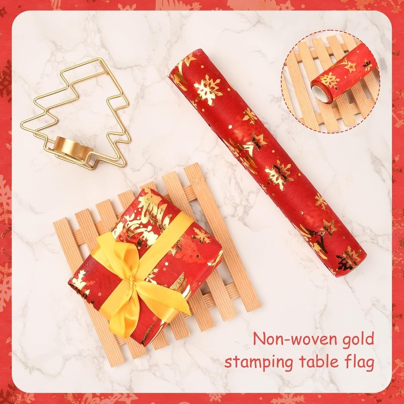 Pagezol 28cm × 5m Christmas Table Runners,Red Table Runner Xmas