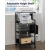 Tall Printer Stand with Storage Adjustable Shelf and Bag, 4-Tier