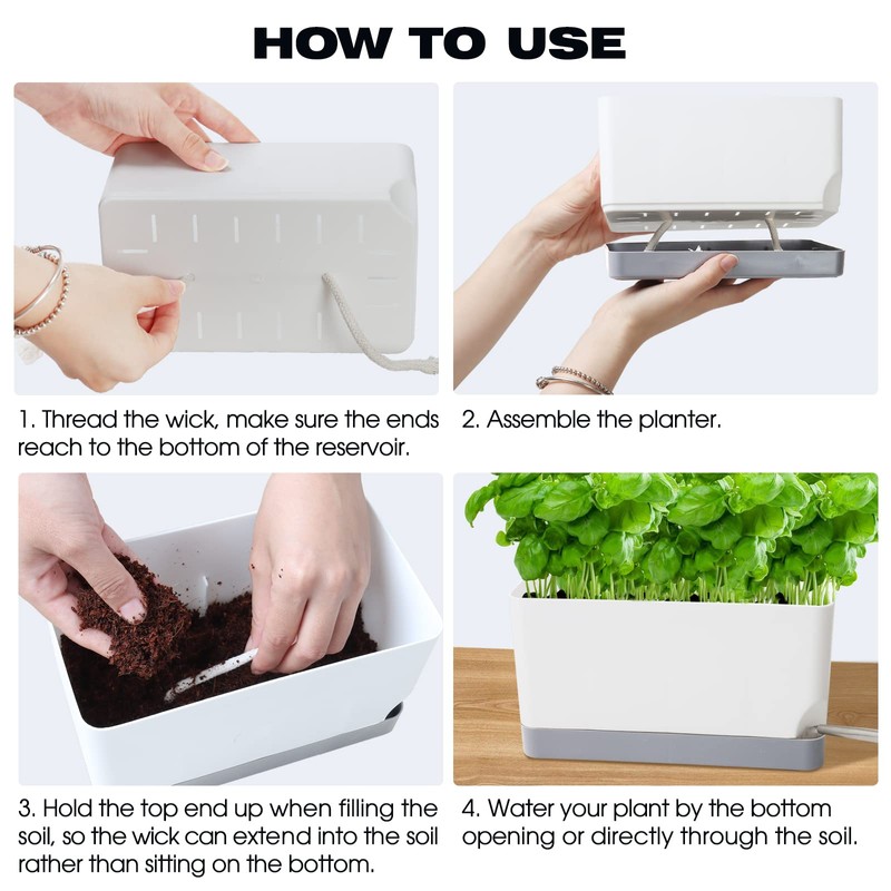 Vugosson Self Watering Planters Pots for Indoor Plants, 7 Pack