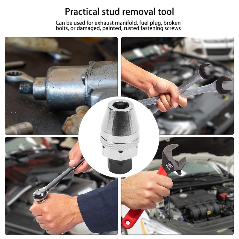 3/8in Drive Stud Extractor Steel Alloy Universal Broken Bolt Remover