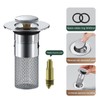 Stainless Steel Sink Strainer with Basket, Sink Plug Strainer, Sink
