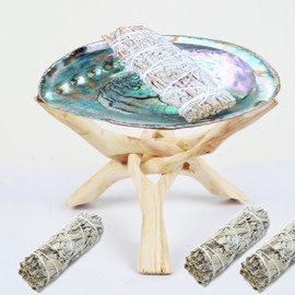 Indian Consigners Wooden Tripod Stand, Kobra Design (Natural White, 8 Inches)