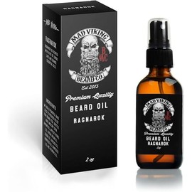 Premium Beard Oil for Men - Natural Softener, Conditioner, Moisturizer - Reduces Itch for Thicker Looking Beards - Made in USA (Ragnarok, 2oz Spray)