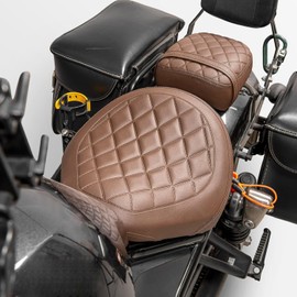 Motorcycle Leather Passenger Seat Cushion Pad Compatible with Rebel CMX CM 1100 CMX1100 CM1100 2021 2022 2023 2024 2025 Rear Pressure Relief Soft Pillion Saddle Cover, Brown