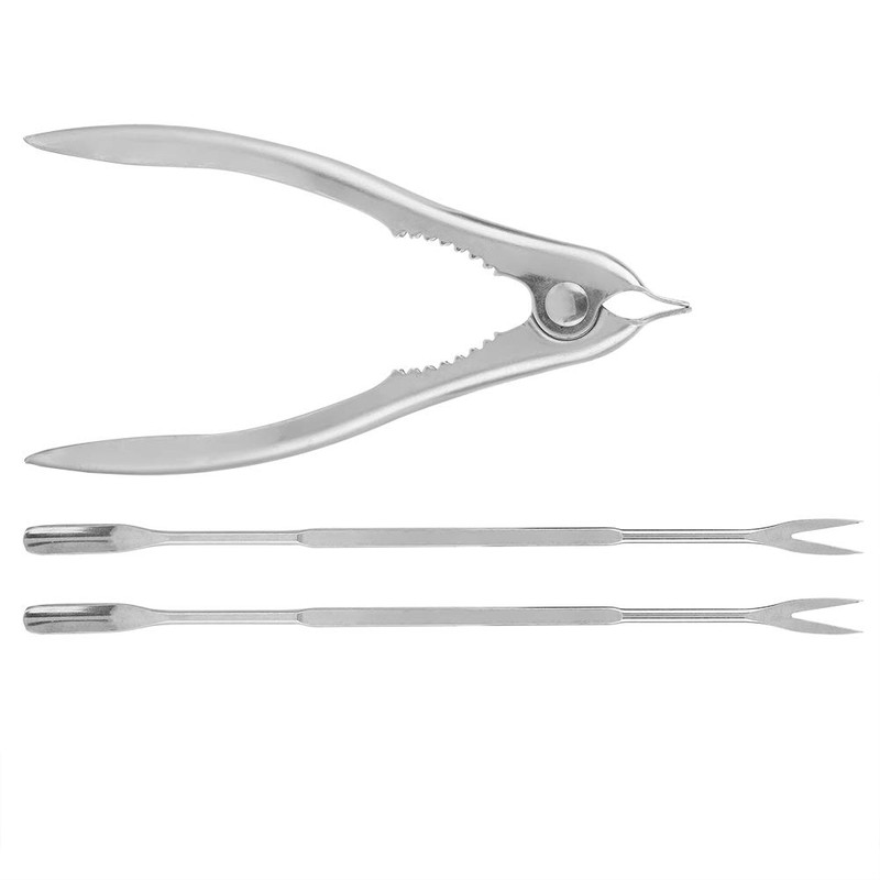 Wifehelper Stainless Steel Crab Tongs Set, 15 x 7.5 cm,