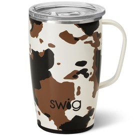 Swig Life - Taza de viaje de 18 onzas, vaso aislado con asa y tapa, apto para vasos, apto para lavaplatos, acero inoxidable, taza de café de viaje (hayrid)