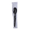Boardwalk Heavyweight Wrapped Polystyrene Cutlery, Teaspoon, Black, 1,000/Carton