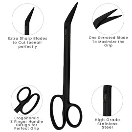 Long Handled Toenail Clippers for Thick Nails, 7.5" Angled Tip Long Handled Nail Scissors for Toenails, Heavy Duty long handled Toenail Scissors for Thick Nails, Podiatry Tools for Elderly, Back Pain