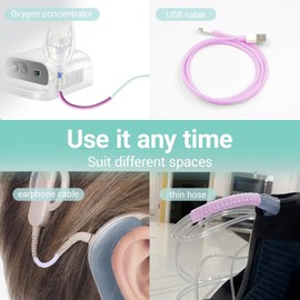 Apuozhi 12 Pcs Oxygen Tubing Support Crimp Straightener,Oxygen Tubing Accessories,Oxygen Tube Jacket,Oxygen Tube Support for Oxygen Hose Nasal Cannula, pink