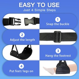 Airplane Footrest Hammock Adjustable Travel Foot Sling Kids & Adults Portable Foot Relaxation Hanger- Best Travel Essential