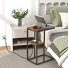 Yoobure C Shaped End Table with Charging Station for Living