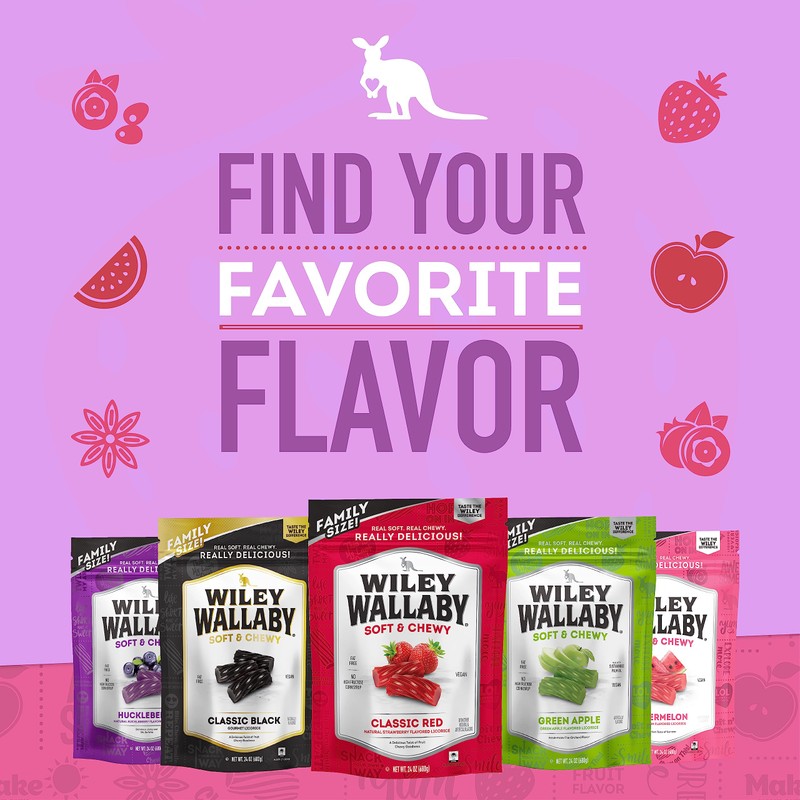 Wiley Wallaby Licorice 10 Ounce Classic Red, Watermelon, & Blasted