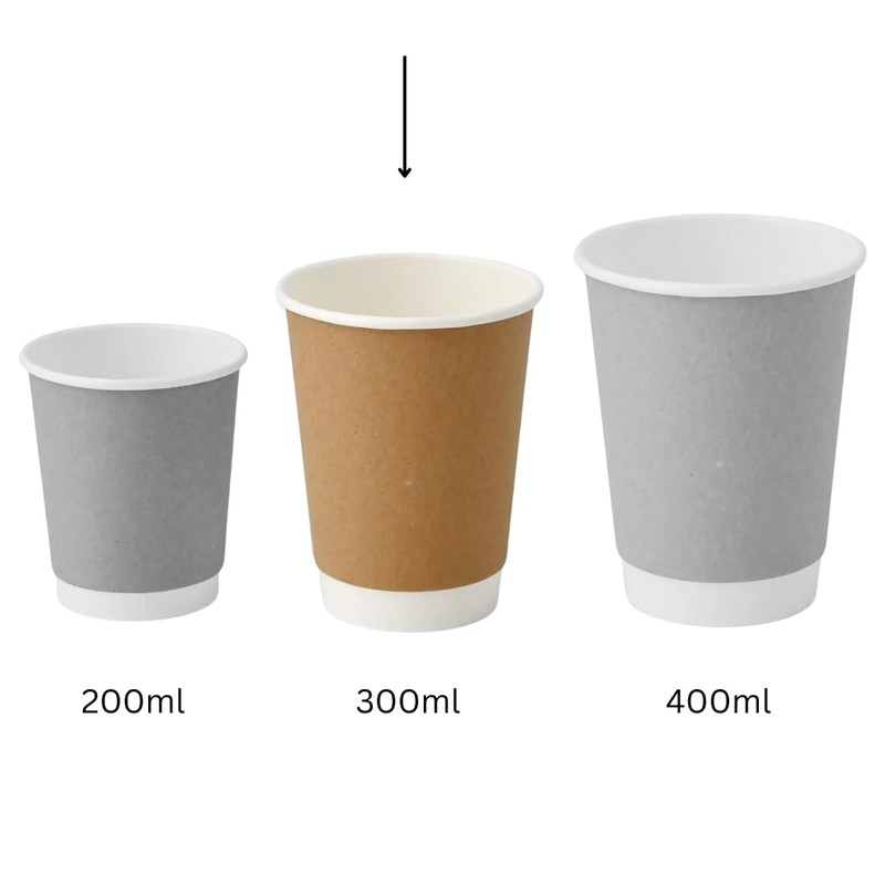 DeinPack Pack of 25 Coffee Cups Brown - Double-Walled Insulated