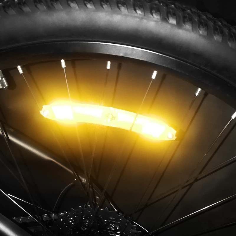 MFC PRO Bicycle Wheel Reflector Amber Pack of 4 (Long/Amber,