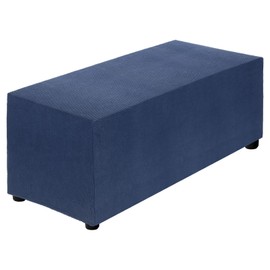 sourcing map Stretch Ottoman Cover Rectangular Oversized Square Ottoman Slipcover with Elastic for Foot Stool Living Room Bedroom Fit Length 130-160cm / 51"-63", X-Large, Navy