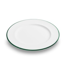 GMUNDNER KERAMIK Dessert Plate Gourmet Diameter 22 cm Green Rim Tableware Handmade in Austria