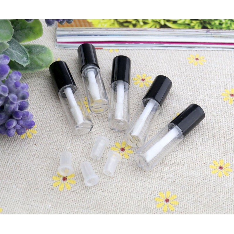 Micro Trader 5 X 1.2ml Black Cap Empty Lip Gloss