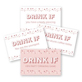 Drink If Hen Party Game, 32 Pack of Cards, Drink If Game, Wedding Table Game, for Bridal Shower, Bachelorette Party, Birthday Party, Funny Riddle Game