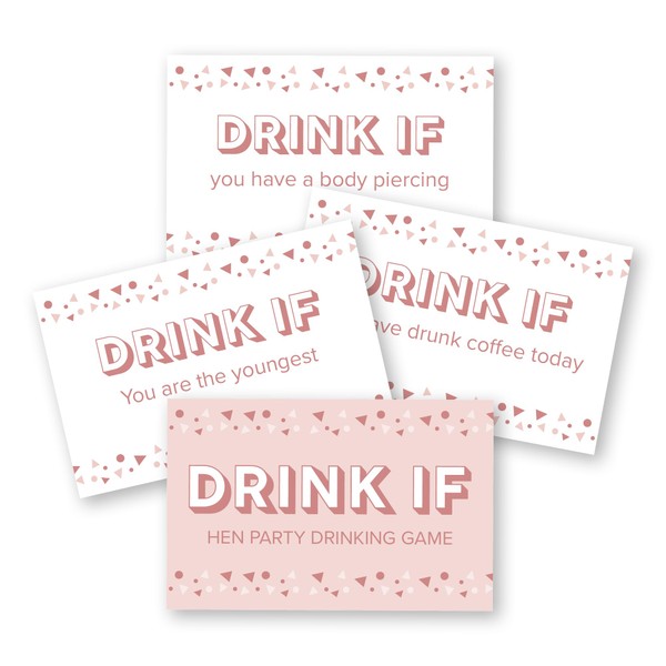 Drink If Hen Party Game, 32 Pack of Cards, Drink