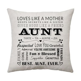 Aconesong You're Awesome Reminder Gift for Aunt - Cushion Cover & Throw Pillow - Aunt Birthday & Mother's Day Decoration - 45 x 45 cm