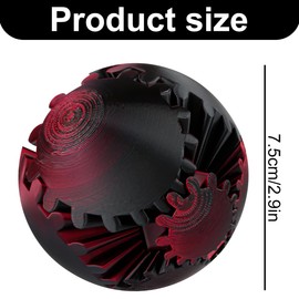 Thyonta 3D Printed Gear Ball - Eco-Friendly Degradable Material Cyberpunk Cool Style Lightweight and Portable Stress Relief Toy for Study Work and Travel (Multicolor)