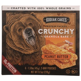 Kodiak Cakes Peanut Butter Crunchy Granola Bar, Non GMO, 9.5 Ounces (Pack Of 12)