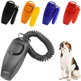 Dog Training Whistle Clicker Combo to Stop Pet Barking Obedience Train (Black)