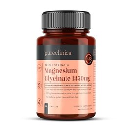 Triple Strength Magnesium Glycinate 1350mg x 90 Caplets – 202.5mg Elemental Magnesium Per Caplet – 3 Months Supply - 100% Glycine Chelated, Gentle on The Stomach