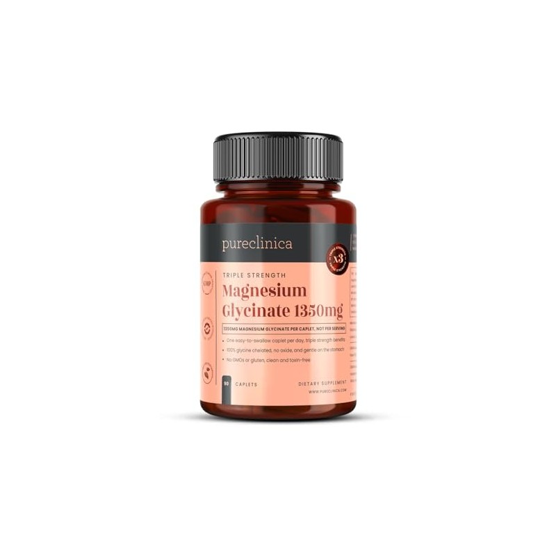 Triple Strength Magnesium Glycinate 1350mg x 90 Caplets – 202.5mg