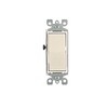Leviton 5604-2T 15 Amp, 120/277 Volt, Decora Rocker 4-Way AC Quiet Switch, Residential Grade, Grounding, Light Almond