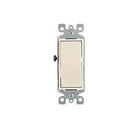 Leviton 5604-2T 15 Amp, 120/277 Volt, Decora Rocker 4-Way AC Quiet Switch, Residential Grade, Grounding, Light Almond