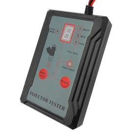 JEUCLEL - Kit de probador y limpiador de inyector de combustible mejorado con 2 adaptadores, 8 pulsos, modos de potencia de salida de 12 V/5 V, con protector de cortocircuito, JEUS046