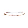 Carnelian Natural Stone Bracelet - 2mm Thick Sterling Silver -