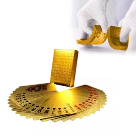 Waterproof Playing Cards, Cool Plastic Playing Cards, Poker Cards, Waterproof, Poker Cards, Playing Cards Plastic, Playing Cards Games Children & Adults Family Party Game Playing Cards, Gold (Pack of