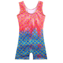 BAOHULU Gymnastics Leotards for Girls Kids Sparkle Tank Biketards with Shorts Dance Outfit B403_HotPinkScale_120