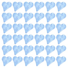 MECCANIXITY 40 Pcs 3D Heart Blue Nail Rhinestones 8x9mm Glass Crystal Rhinestones Pointed Back Crooked Heart Gems for Nail Charm Art DIY Decoration Craft