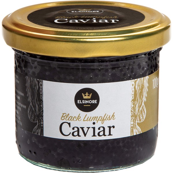 Elsinore - Black Lumpfish Caviar, Medium Size, Salty Flavour, 100g