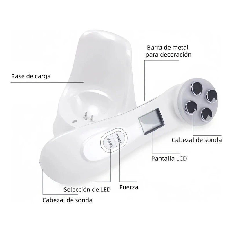 Radiofrecuencia Facial Electroporador Ems Rejuvenece Arrugas Blanco