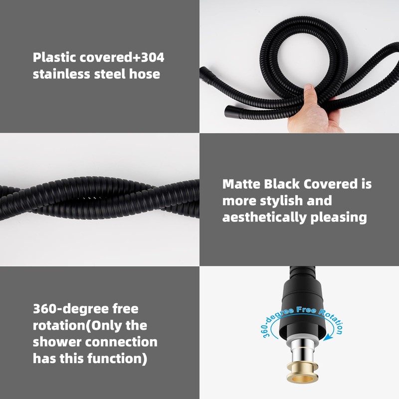 Hibbent 16mm (Outer)/10mm(Inner) Large Bore Shower Hose 1.25m -Supper Low