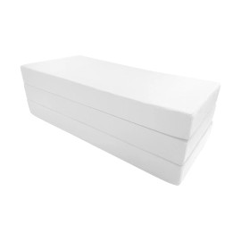 Danfuton Queen White Trifold Foam Bed, Shikibuton, Portable Ottoman Bed 4 x 60x 80