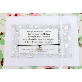 Lucor You are Braver Stronger Smarter Wish String Bracelet,Inspirational Gifts,Friendship Gifts,Best Friends Gifts,Positive Thinking Gifts (Braver Stronger)