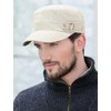 2 Pcs Mens Womens Beige Cadet Army Cap Military Hat
