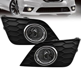 Fog Lights for 2016-2019 Nissan Sentra/Sylphy Fog Lamps Left & Right Side Pair, Bezels Bulbs (Halogen)