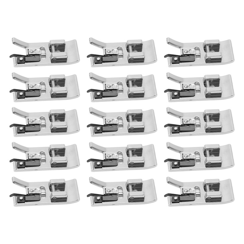 15 Pcs Overlock Presser Foot Universal Stainless Steel Snap On