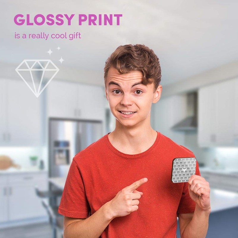 1 x Square MDF Fridge Magnet - Glasses Seal Illustration