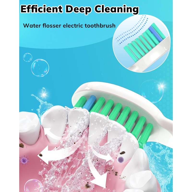 6 Pack Topkitfice Replacement Flossing Toothbrush Heads with Covers Compatible