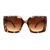 Square Mod Designer Chic Plastic Fashion Butterfly Sunglasses Tortoise Brown