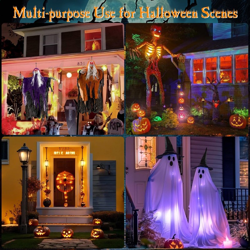 2 Pack Halloween Sound Effects Box with LED, Battery Powered